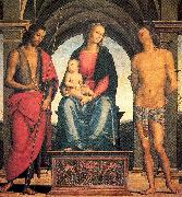 PERUGINO, Pietro Madonna and Child with Saints John the Baptist and Sebastian china oil painting reproduction